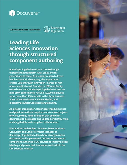 Leading Life Sciences Innovation through structured component authoring