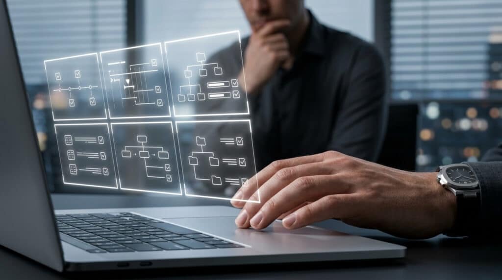 Person interacting with digital interface